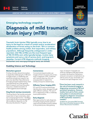 Diagnosis of mild traumatic brain injury (mTBI)