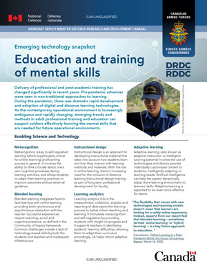 Education and training of mental skills