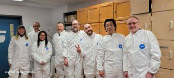 Membres de l'équipe de surveillance phytosanitaire de l'ACIA. De gauche à droite : Erin Appleton, Thierry Poiré, Julie Holmes, Dave Holden, Colin Banfield, Olivier Morin, Troy Kimoto et Ron Neville