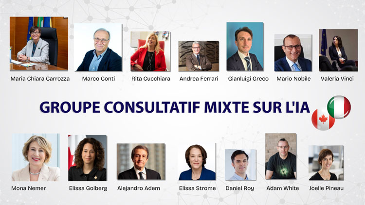 Collaboration entre le Canada et l’Italie : Coprésidé par la conseillère scientifique en chef, le Groupe consultatif mixte Canada-Italie sur l’IA a rapidement établi un programme axé sur l’IA dans les domaines de la santé et des sciences. Il s’agit d’une priorité commune aux deux pays.