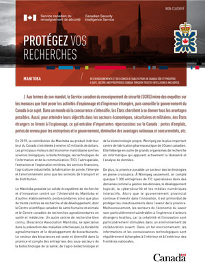 Protégez vos recherches - Manitoba