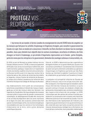 Protégez vos recherches - Nunavut
