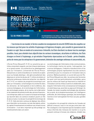 Protégez vos recherches - Île-du-Prince-Édouard