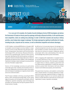 Protect your research - Quebec