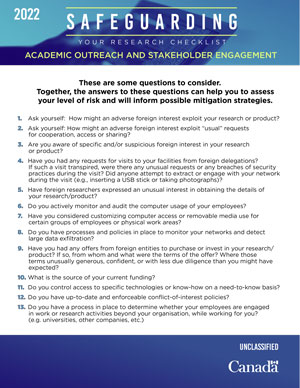 CSIS – Safeguarding your research checklist