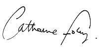 La signature de Cathy Foley
