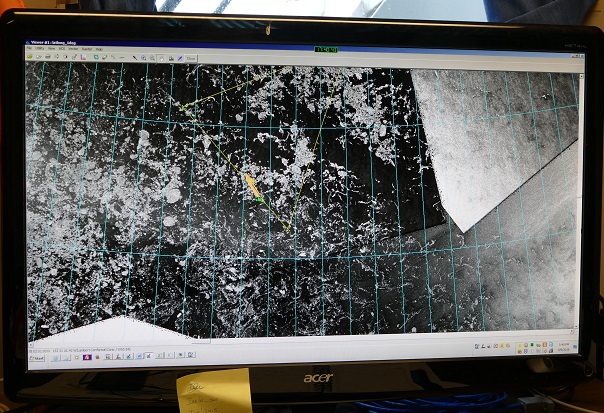 Image satellitaire de Radarsat-2 montrant les glaces autour du navire.