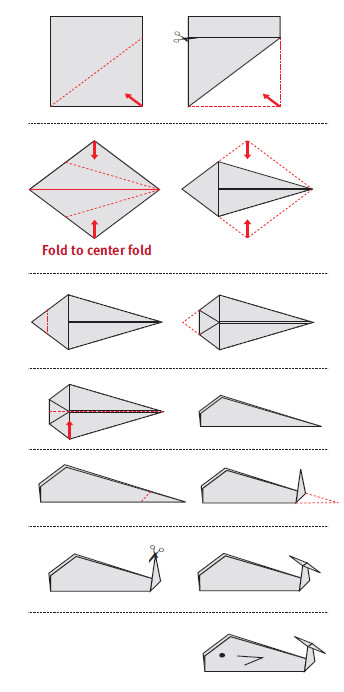 A simple-to-make origami whale