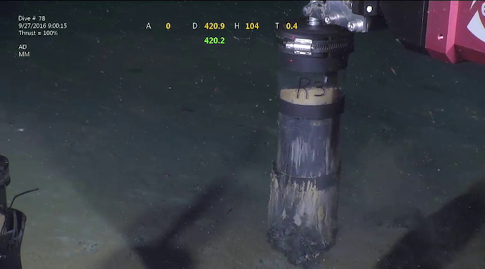La dernière carotte prélevée contenait des hydrates de méthane.