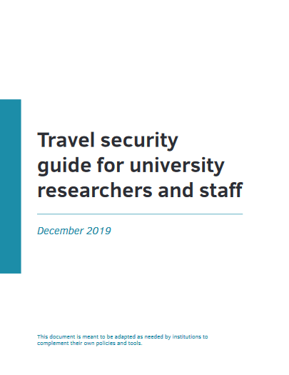Travel security guide for university researchers and staff Travel security guide for university researchers and staff